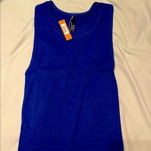 Skims cotton rib long cobalt blue tank